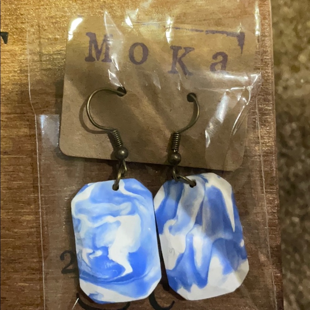 Handmade Polymer Clay Earrings- Rectangle
